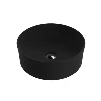 Umywalka nablatowa czarna okrągła Lavita Isla Black 36cm